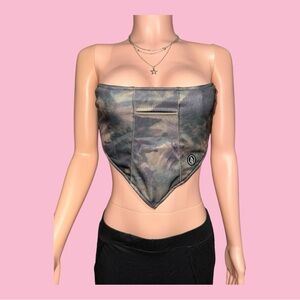 Camo Cropped Tie Top